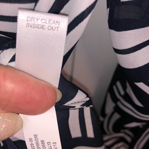 Banana Republic Belted Shirt Dress Dark Blue & White Women's Size 8 - Picture 11 of 13